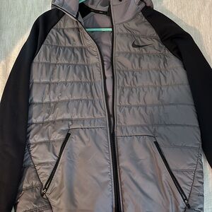 Nike Therma Full-Zip Hoodie Jacket Gray Mens Sz Large Winterize